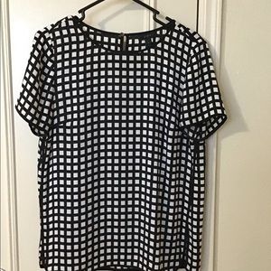 J Crew Black and White Gingham Ladies Blouse